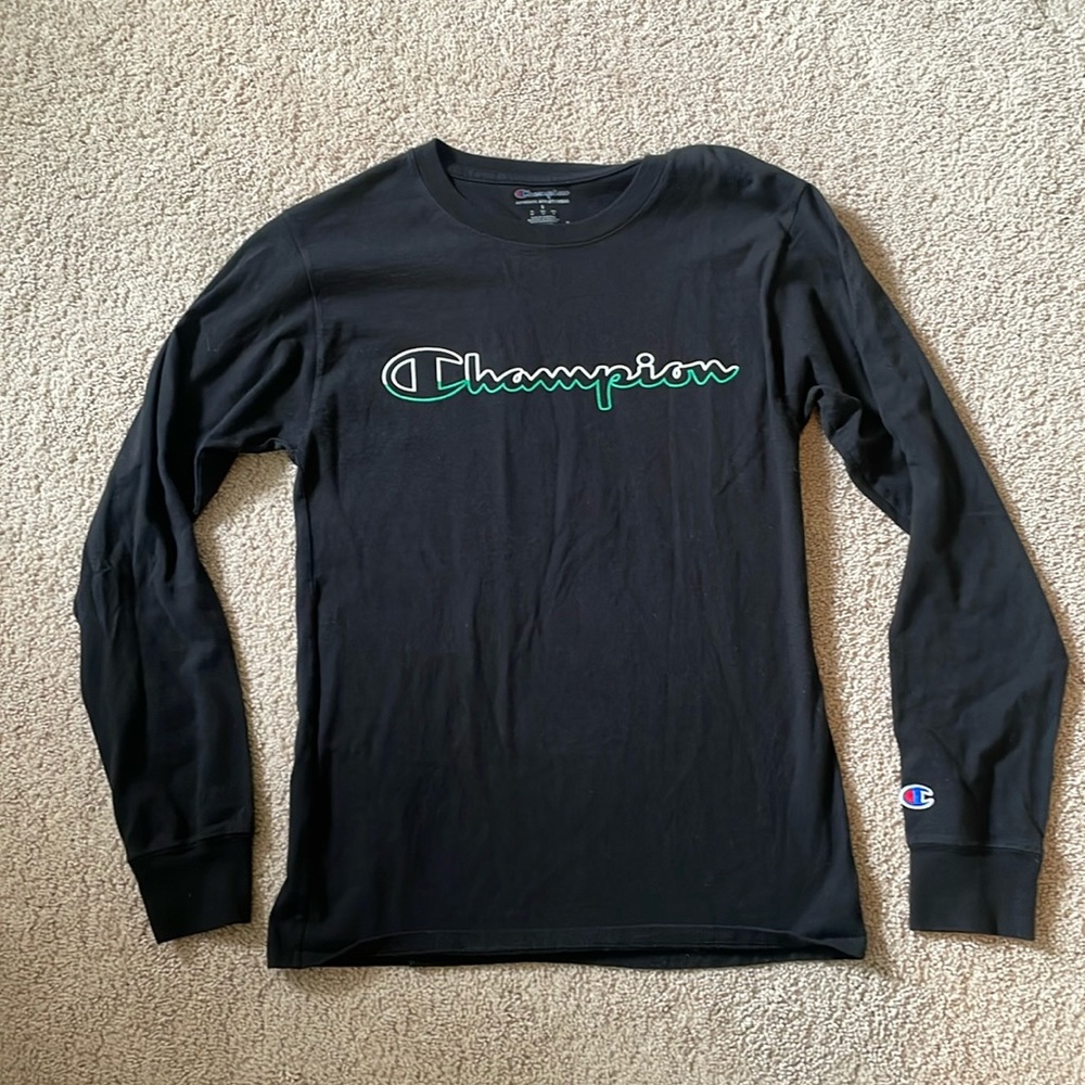Champion Black Logo Long Sleeve